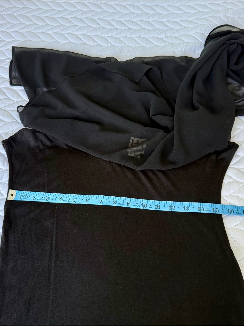 Haute Hippie Black Asymmetric Overlay Tank Blouse Sheer Size Medium - Picture 6 of 8